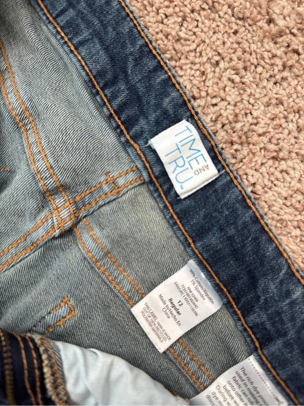 Time and Tru Dark Wash Skinny Jeans - Picture 2 of 3